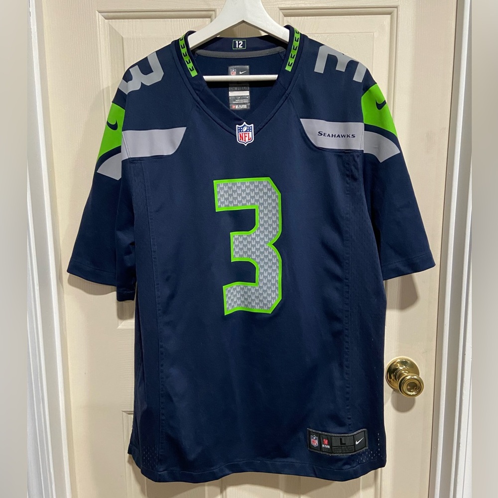 Nike Seattle Seahawks Russell Wilson #3 Game Team Jersey Men's Size L
